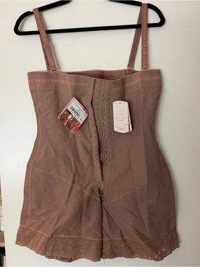 Diva High-Waist Shaping Bodysuit Shorts in Light Brown